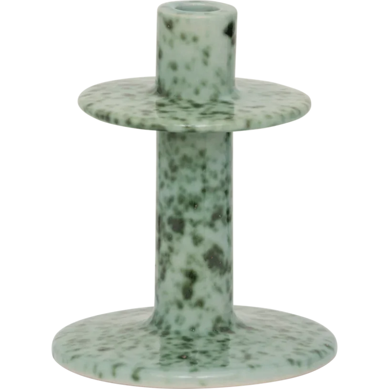 Bougeoir céramique vert écume 18 cm...