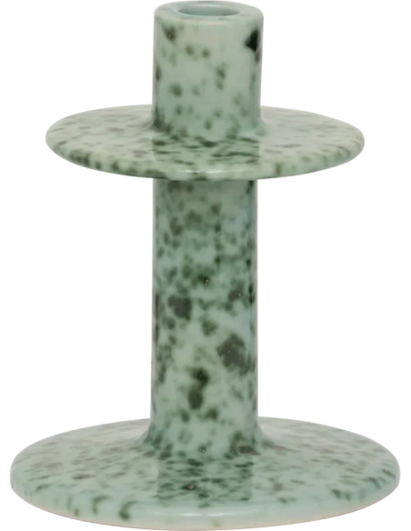 Bougeoir céramique vert écume 18 cm Aiden