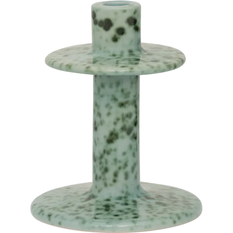 Bougeoir céramique vert écume 18 cm...