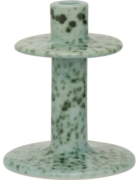 Bougeoir céramique vert écume 18 cm Aiden