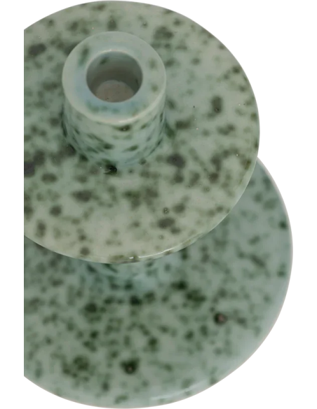 Bougeoir céramique vert écume 18 cm Aiden