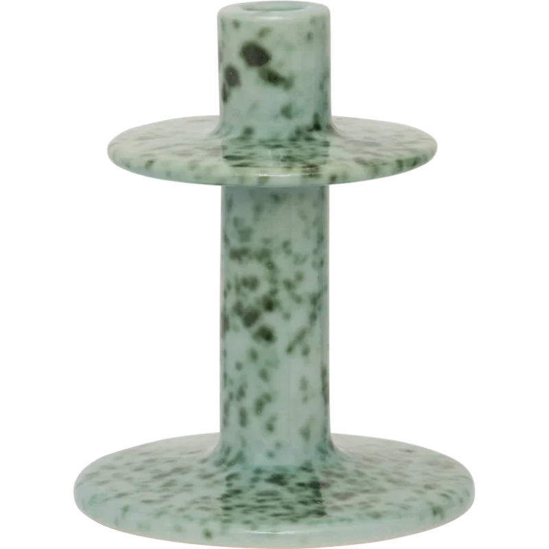 Bougeoir céramique vert écume 18 cm...