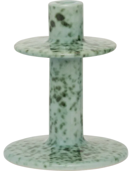 Bougeoir céramique vert écume 18 cm Aiden