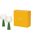 Lot de 2 verres Spritz vert jade en borosilicate Ø 10,5 x 19 cm Cocktail Hour !