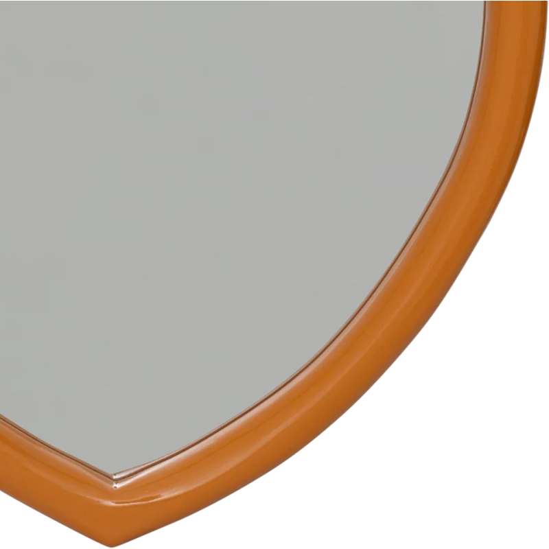 Miroir mural ovale orange doré en...