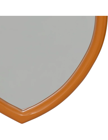 Miroir mural ovale orange doré en bois de manguier 48x3x66 cm Jamie