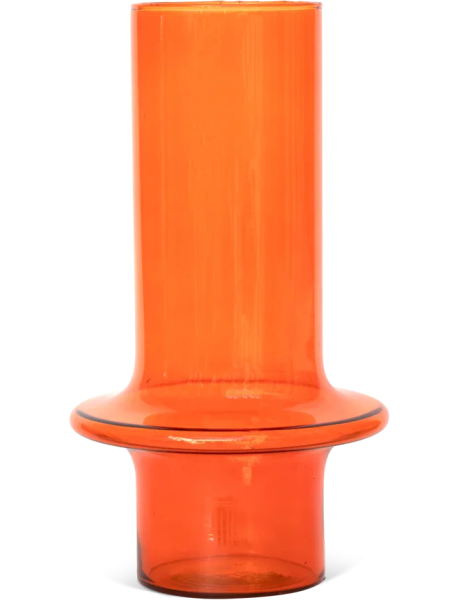 Vase cylindrique orange en verre recyclé Ø17x31 cm Yolk