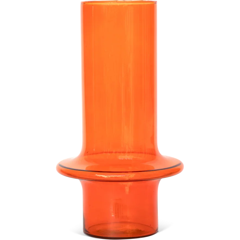 Vase cylindrique orange en verre...