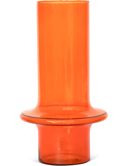 Vase cylindrique orange en verre recyclé Ø17x31 cm Yolk