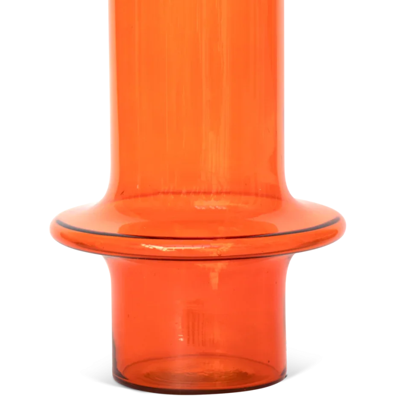 Vase cylindrique orange en verre...