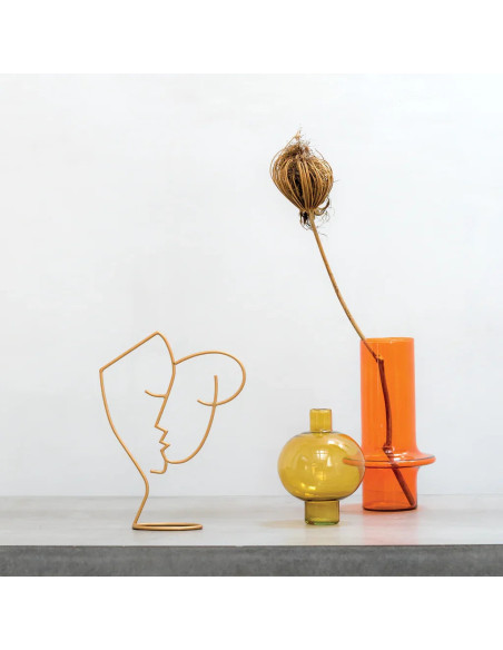 Vase cylindrique orange en verre recyclé Ø17x31 cm Yolk