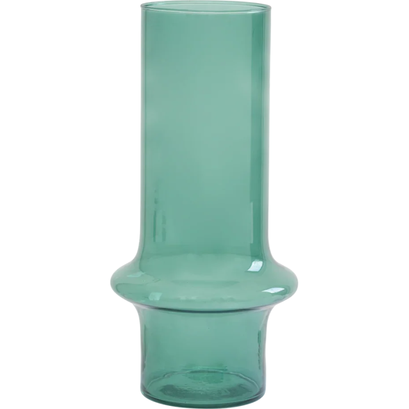 Vase cylindrique bleu aqua en verre...
