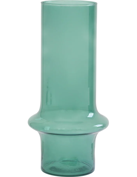 Vase cylindrique bleu aqua en verre recyclé Ø17x31 cm Yolk
