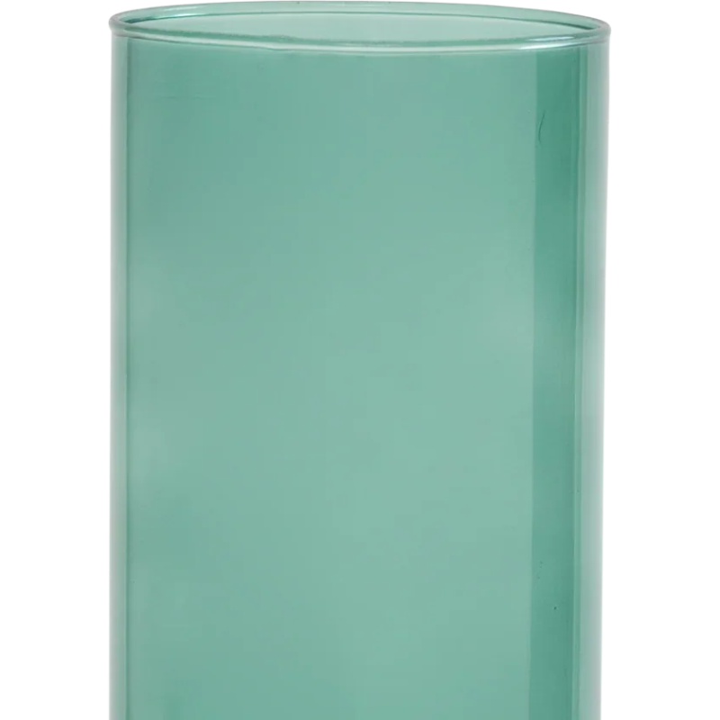Vase cylindrique bleu aqua en verre...