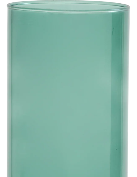 Vase cylindrique bleu aqua en verre recyclé Ø17x31 cm Yolk