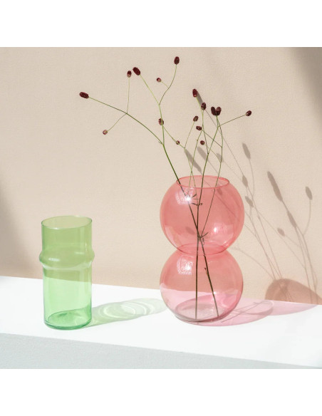 Vase boule rose abricot en verre recyclé Ø16,2x27 cm Bulb