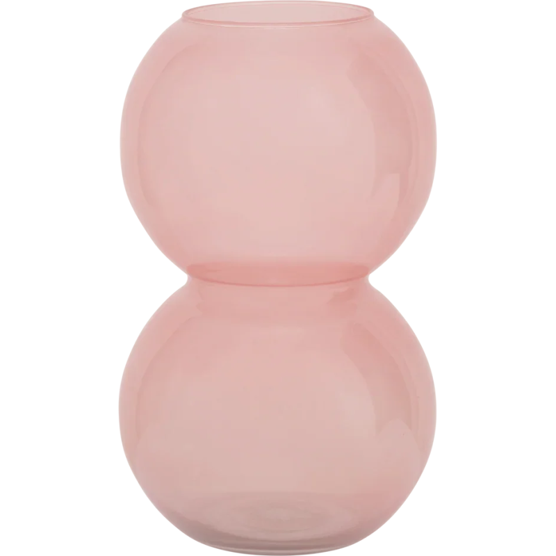 Vase boule rose abricot en verre...