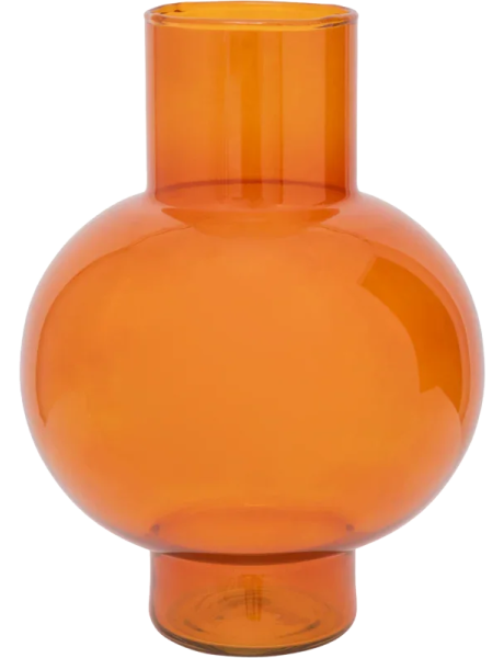 Vase boule orange en verre recyclé 18x8x24 cm Tummy