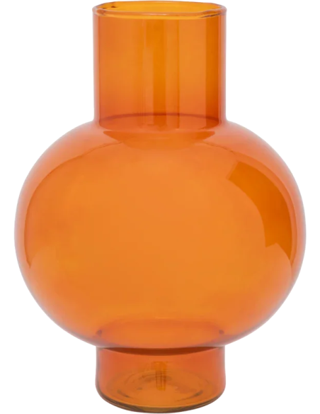 Vase boule orange en verre recyclé 18x8x24 cm Tummy