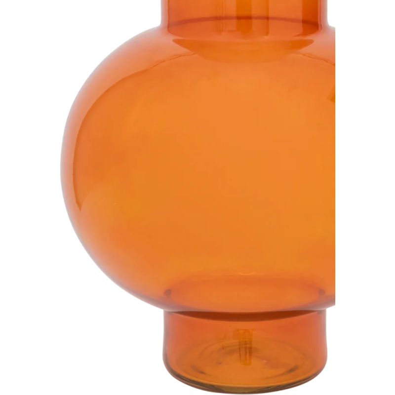 Vase boule orange en verre recyclé...