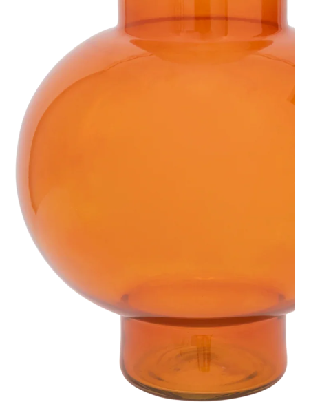 Vase boule orange en verre recyclé 18x8x24 cm Tummy