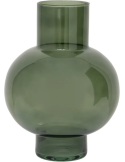 Vase boule vert olive en verre recyclé 18x8x24 cm Tummy