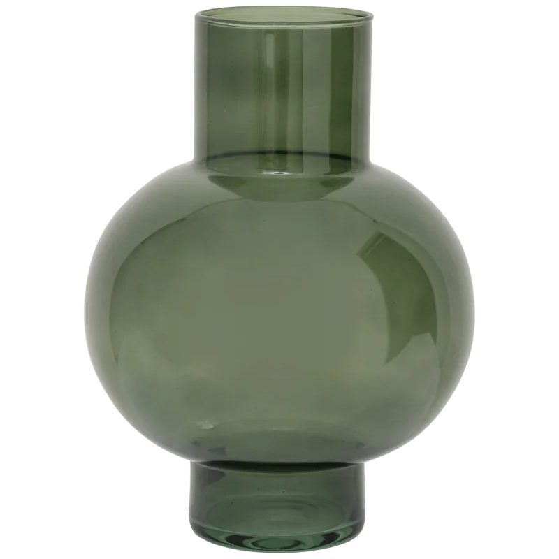 Vase boule vert olive en verre...