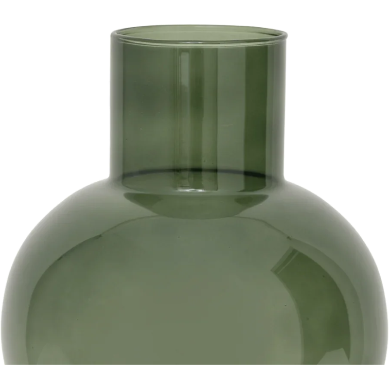 Vase boule vert olive en verre...