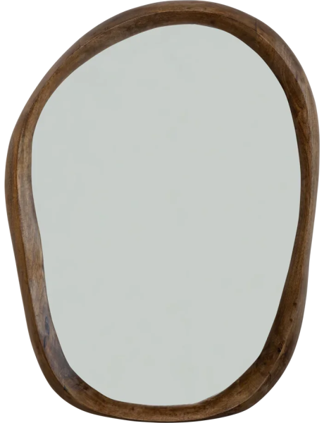 Miroir mural organique bois de manguier brun 50x70x5 cm...