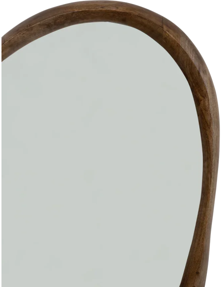 Miroir mural organique bois de manguier brun 50x70x5 cm Shizu