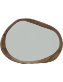 Miroir mural organique brun en bois de manguier 41x5x30 cm Shizu