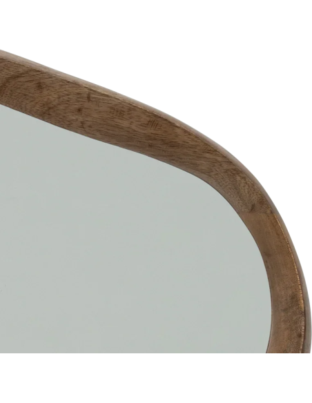 Miroir mural organique brun en bois de manguier 41x5x30 cm Shizu