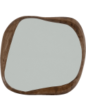 Miroir mural organique bois de manguier brun 41,3x5x43 cm Shizu