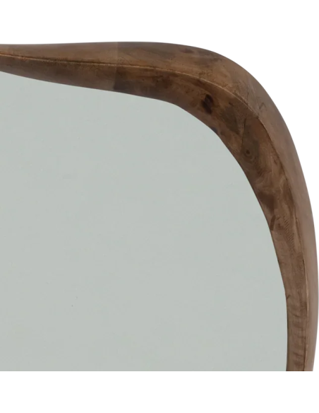 Miroir mural organique bois de manguier brun 41,3x5x43 cm Shizu
