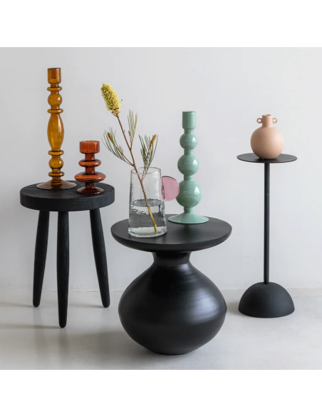 Table d’appoint ronde noire en fer Ø38x40 cm Tummy