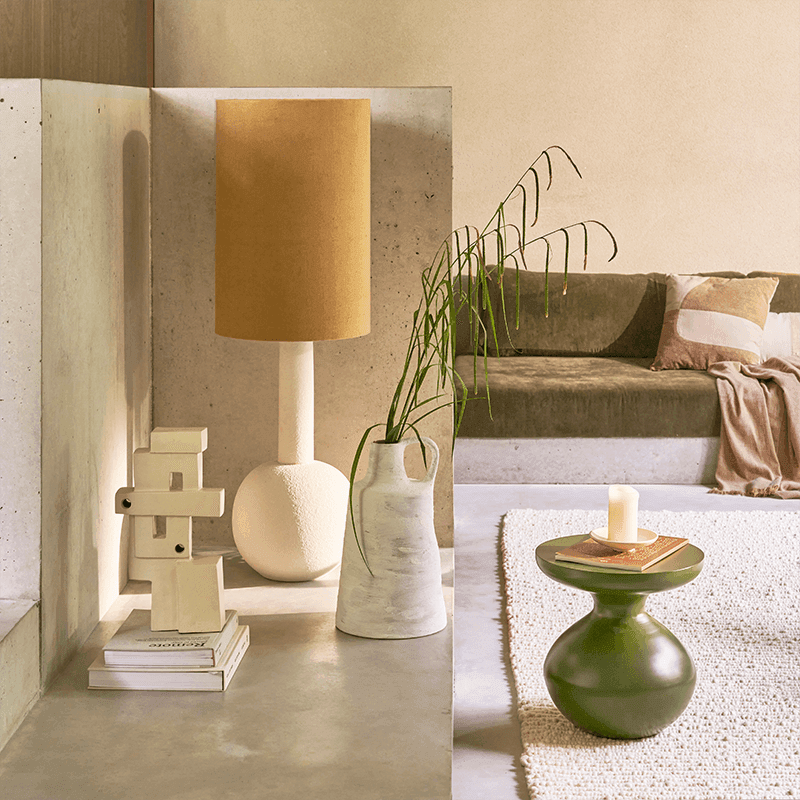 Table d’appoint ronde vert olive en...