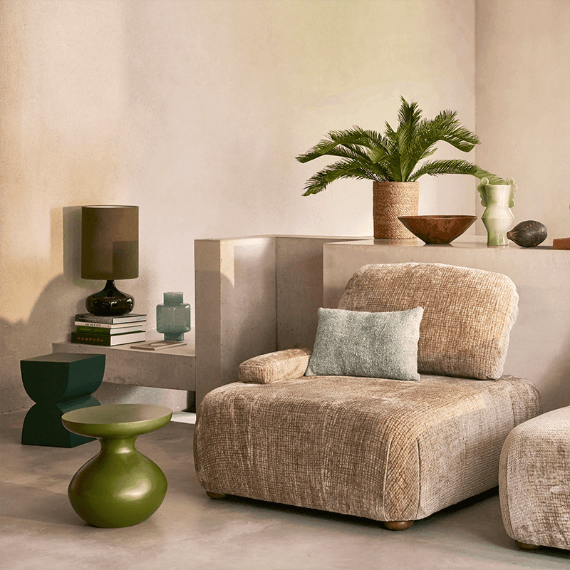 Table d’appoint ronde vert olive en...