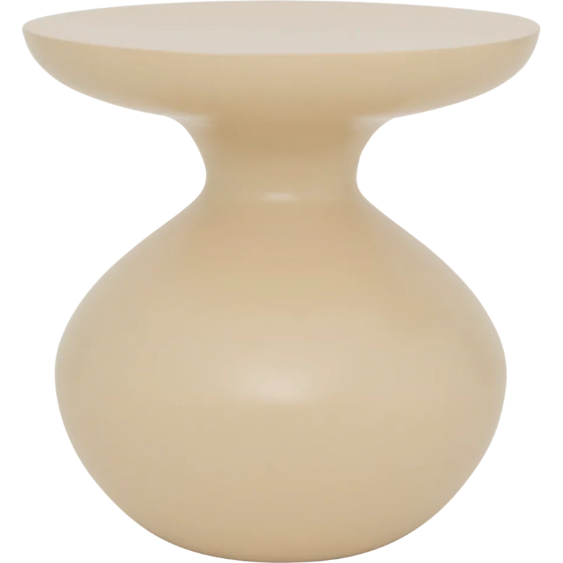 Table d’appoint ronde beige en fer...
