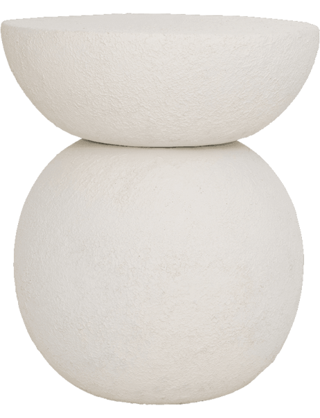 Table d’appoint ronde blanche en métal Ø37x44 cm Umi