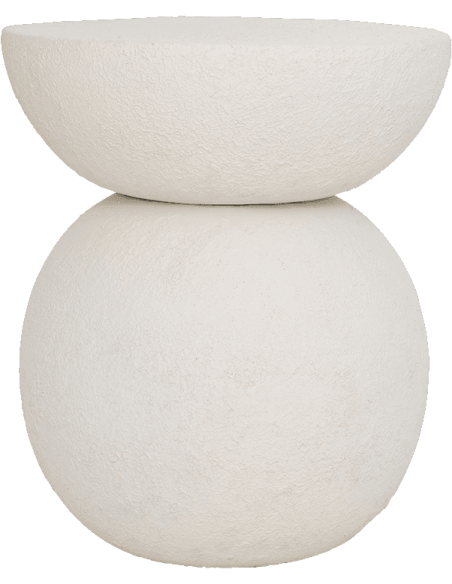 Table d’appoint ronde blanche en métal Ø37x44 cm Umi