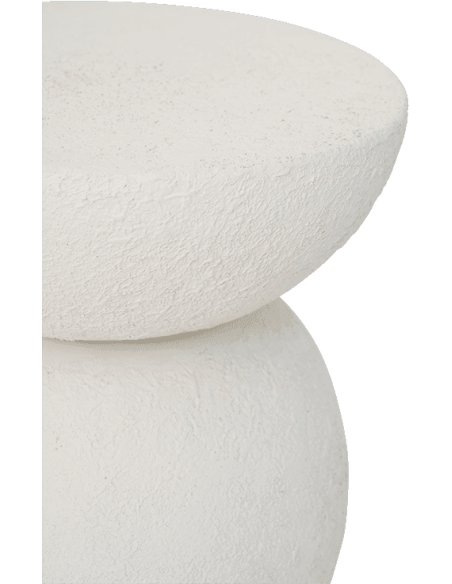 Table d’appoint ronde blanche en métal Ø37x44 cm Umi
