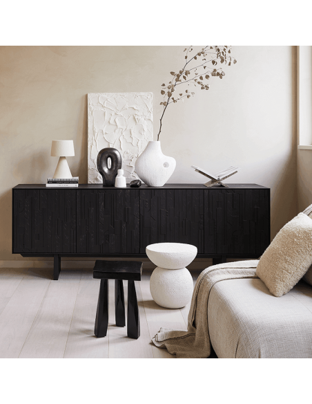 Table d’appoint ronde blanche en métal Ø37x44 cm Umi