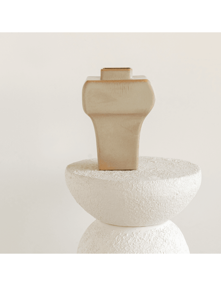 Table d’appoint ronde blanche en métal Ø37x44 cm Umi
