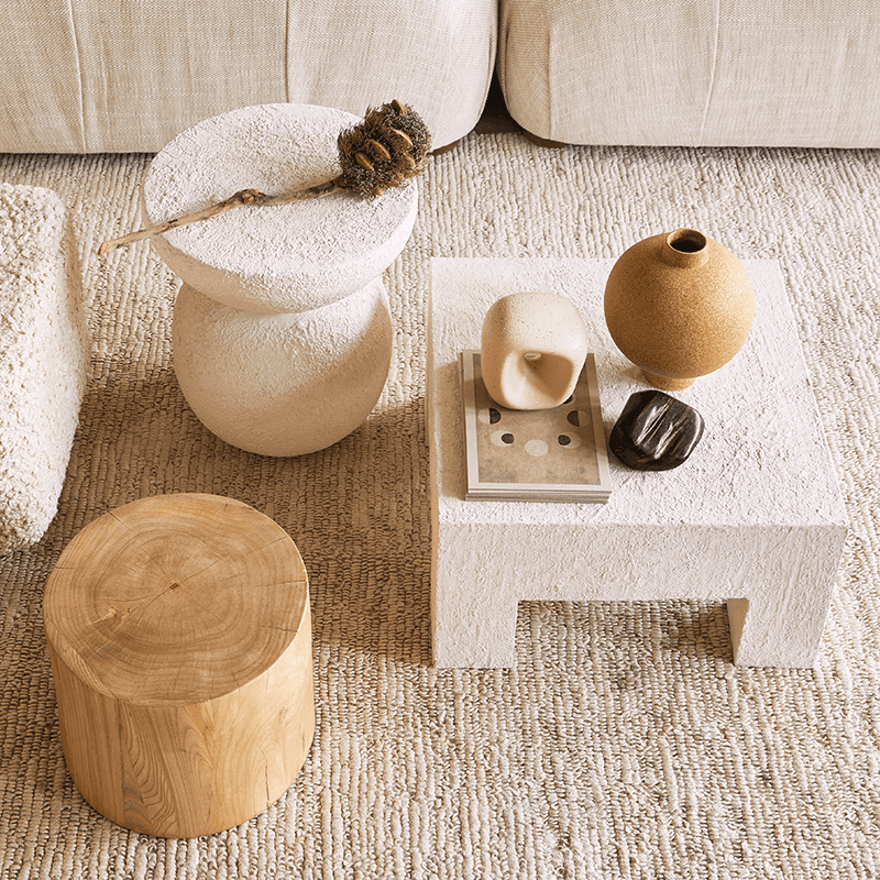 Table d’appoint ronde blanche en...