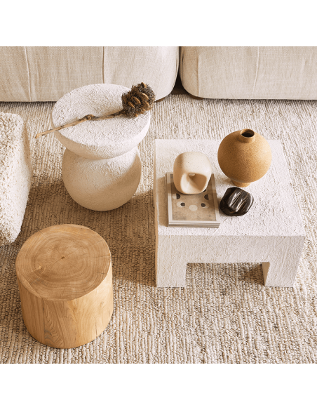 Table d’appoint ronde blanche en métal Ø37x44 cm Umi