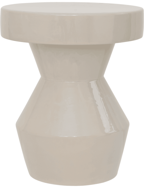 Table d’appoint céramique beige 30x30x35 cm Sculptural