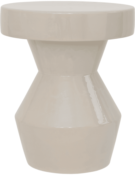 Table d’appoint céramique beige 30x30x35 cm Sculptural