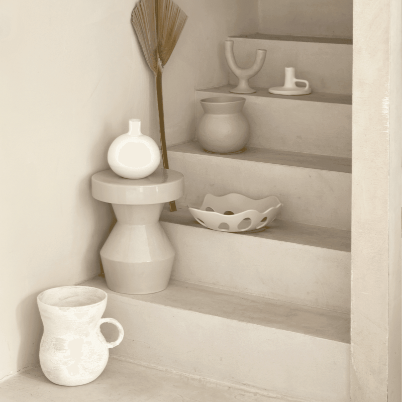Table d’appoint céramique beige...