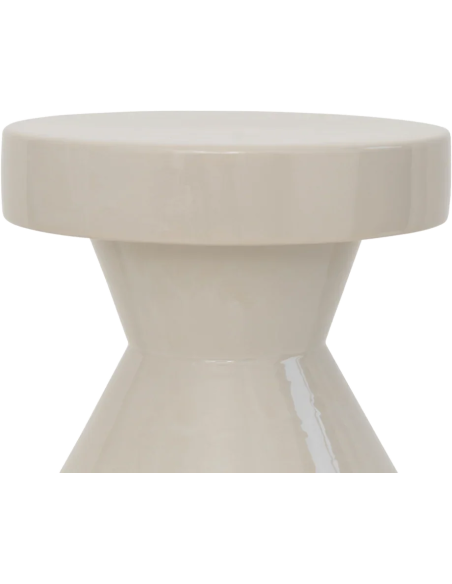 Table d’appoint céramique beige 30x30x35 cm Sculptural