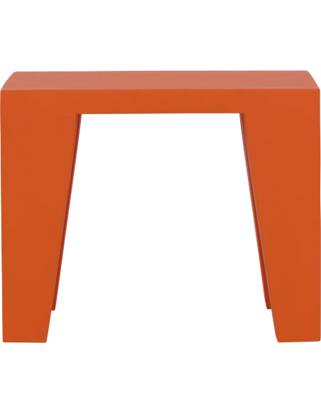 Table d’appoint orange flamme en bois de manguier 35x25x28 cm Léon